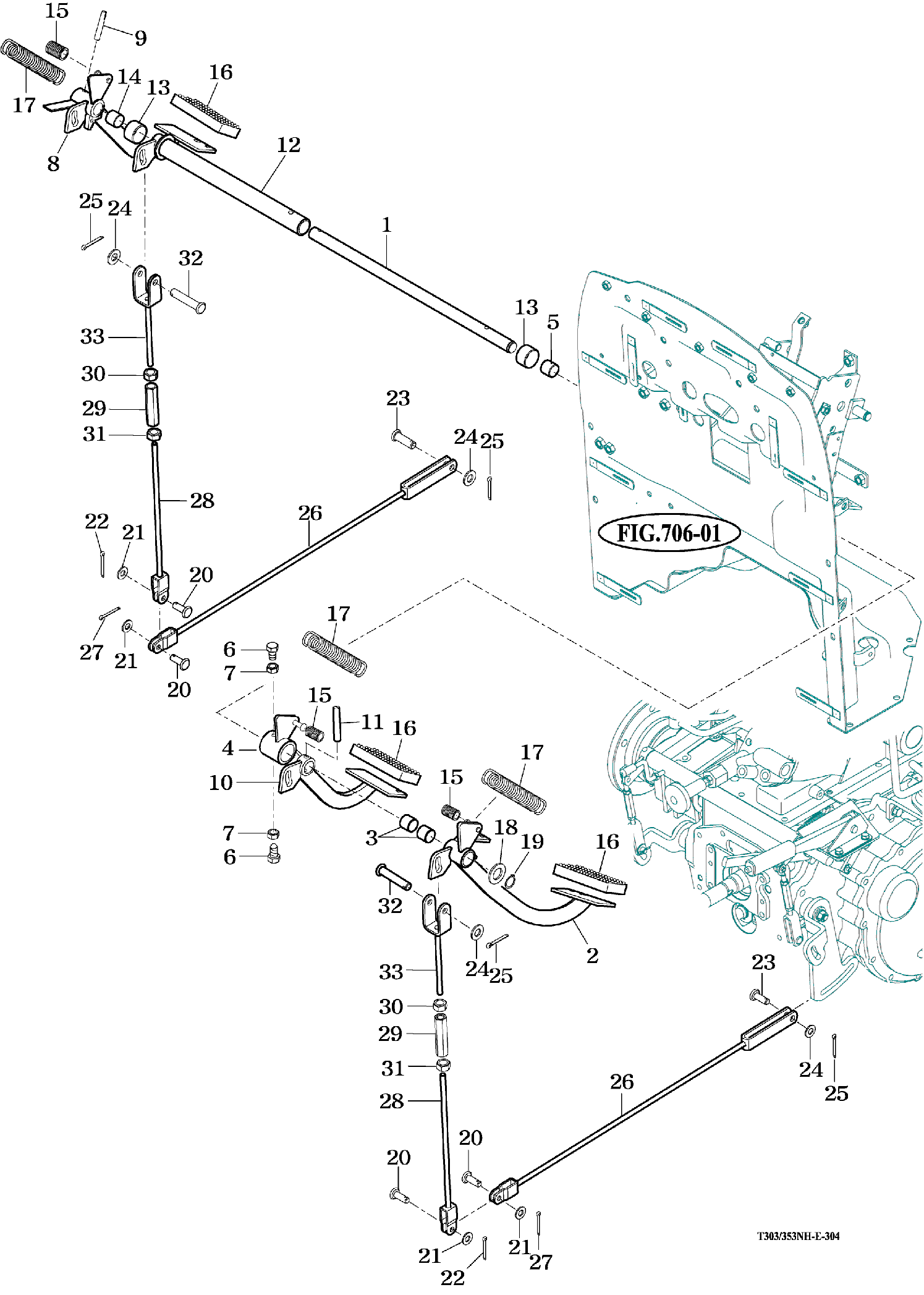 304 - BRAKE PEDAL & LINKAGE