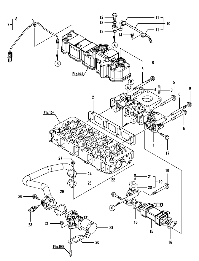106B - EXHAUST MANIFOLD (T454) 106B - EXHAUST MANIFOLD (T454)