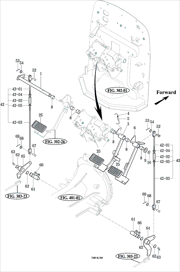 304 - BRAKE PEDAL & LINKAGE