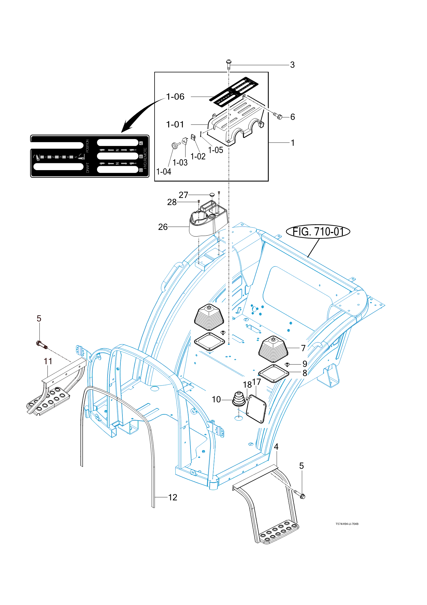 704B - LEVER COVER & STEP-NON CAB