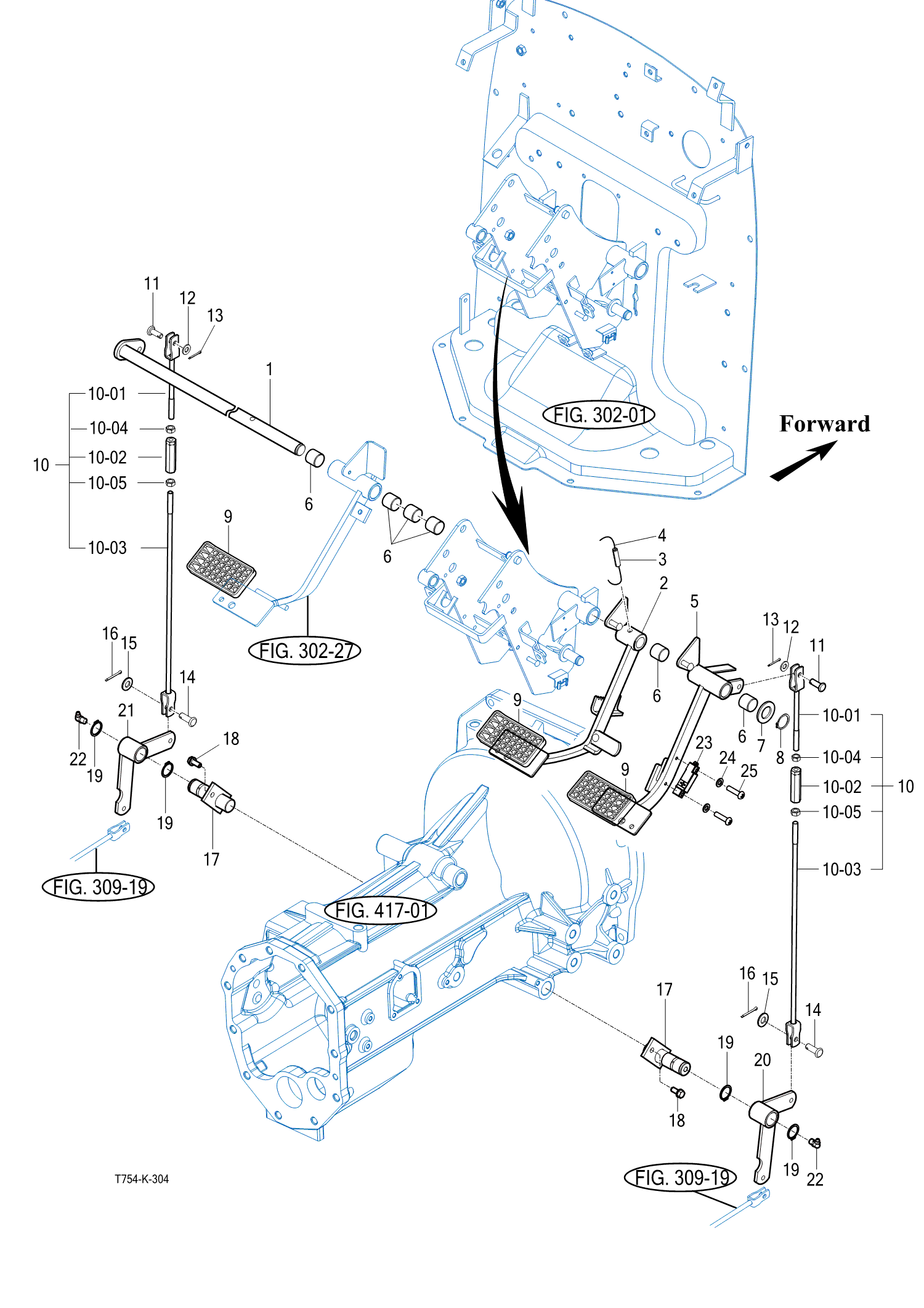 303 - BRAKE PEDAL & LINK