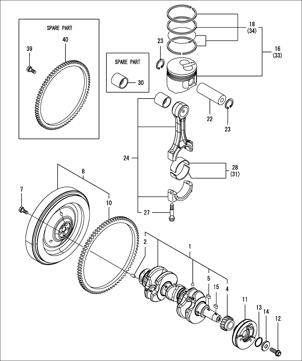 107 - CRANKSHAFT &PISTON