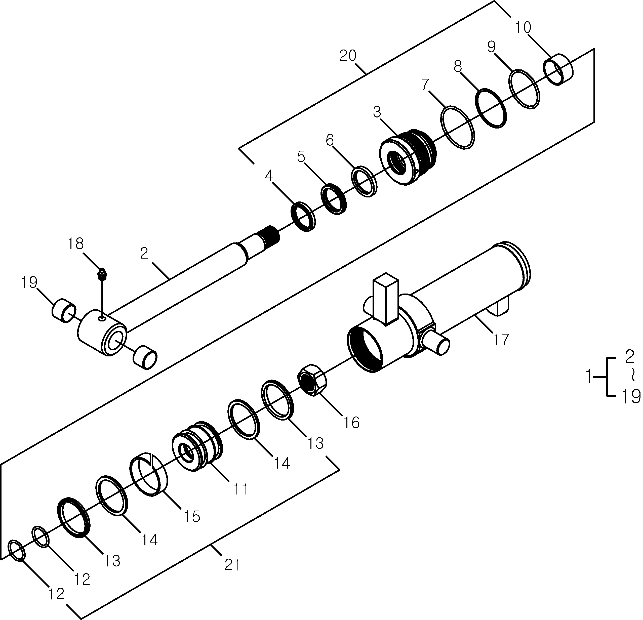 140 - SWING CYLINDER ASSEMBLY