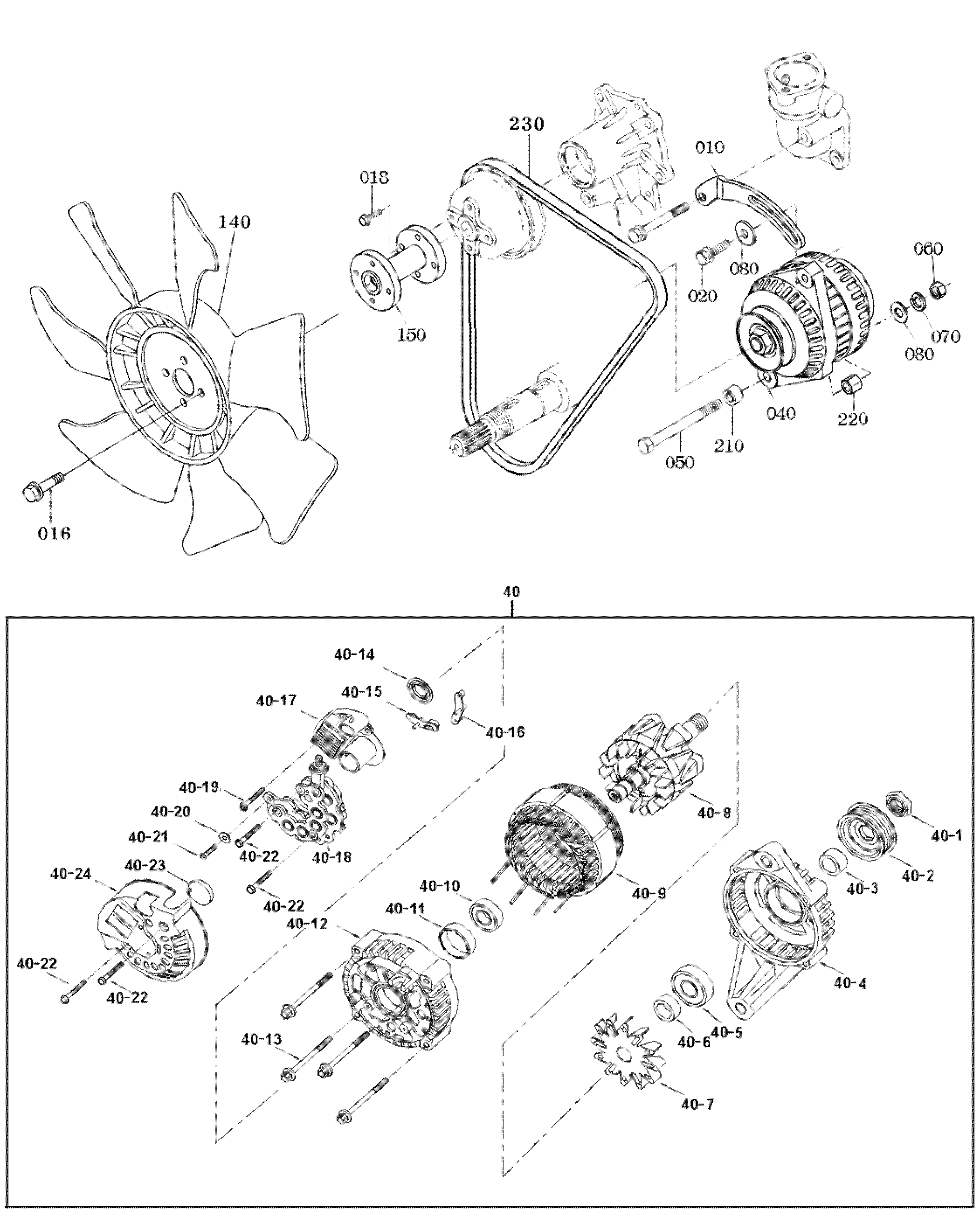 504 - ALTERNATOR & FAN