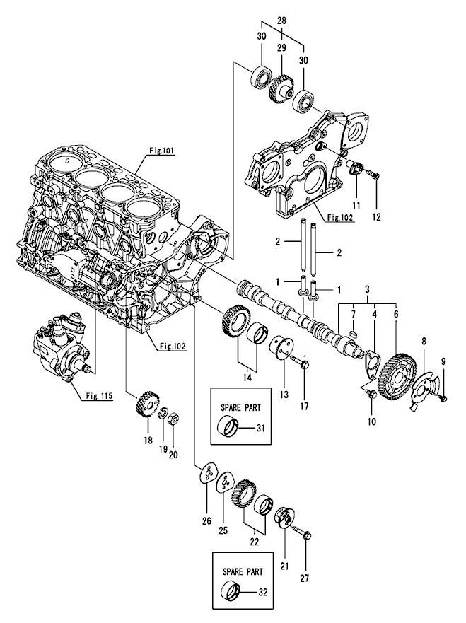 108 - CAMSHAFT & DRIVING GEAR