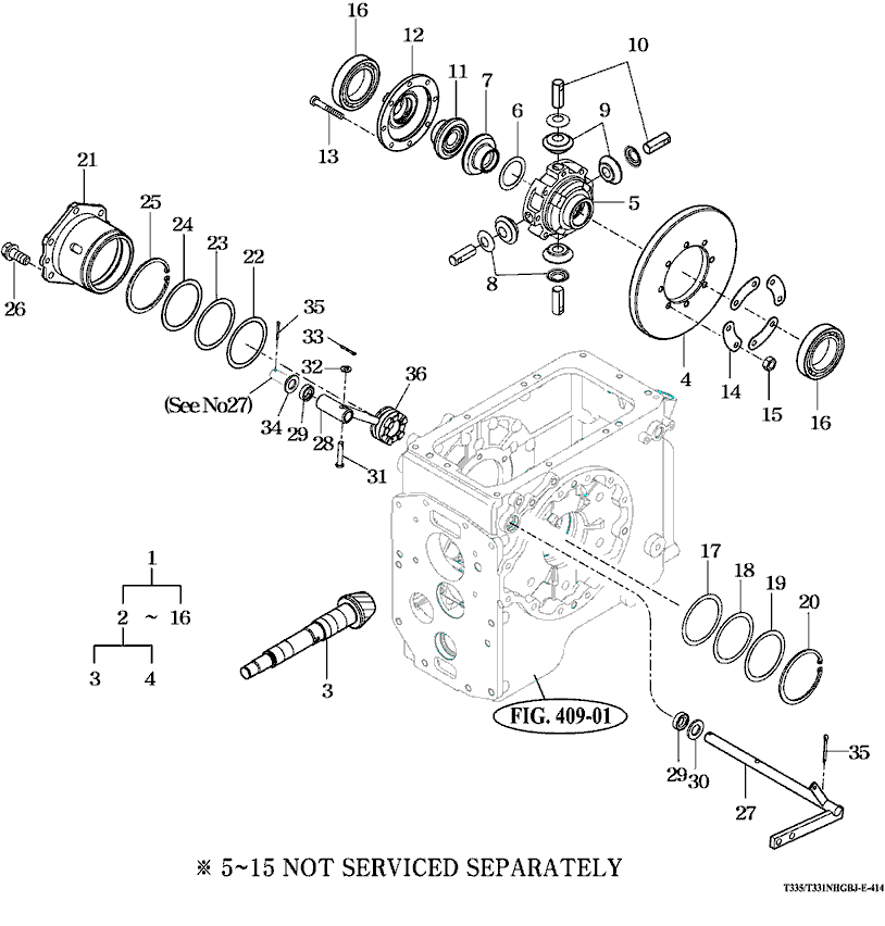 414 - REAR DIFFERENTIAL GEARS & LOCK