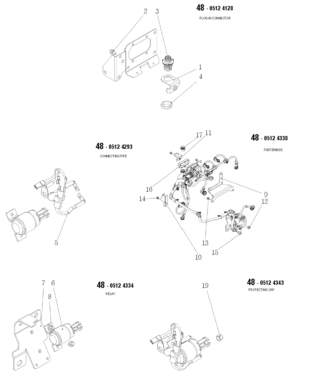 048-2 - PLUG-IN CONNECTOR / CONNECTING PIPE / RELAY / FASTENINGS