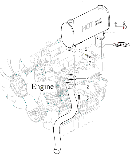 203 - MUFFLER & EXHAUST PIPE