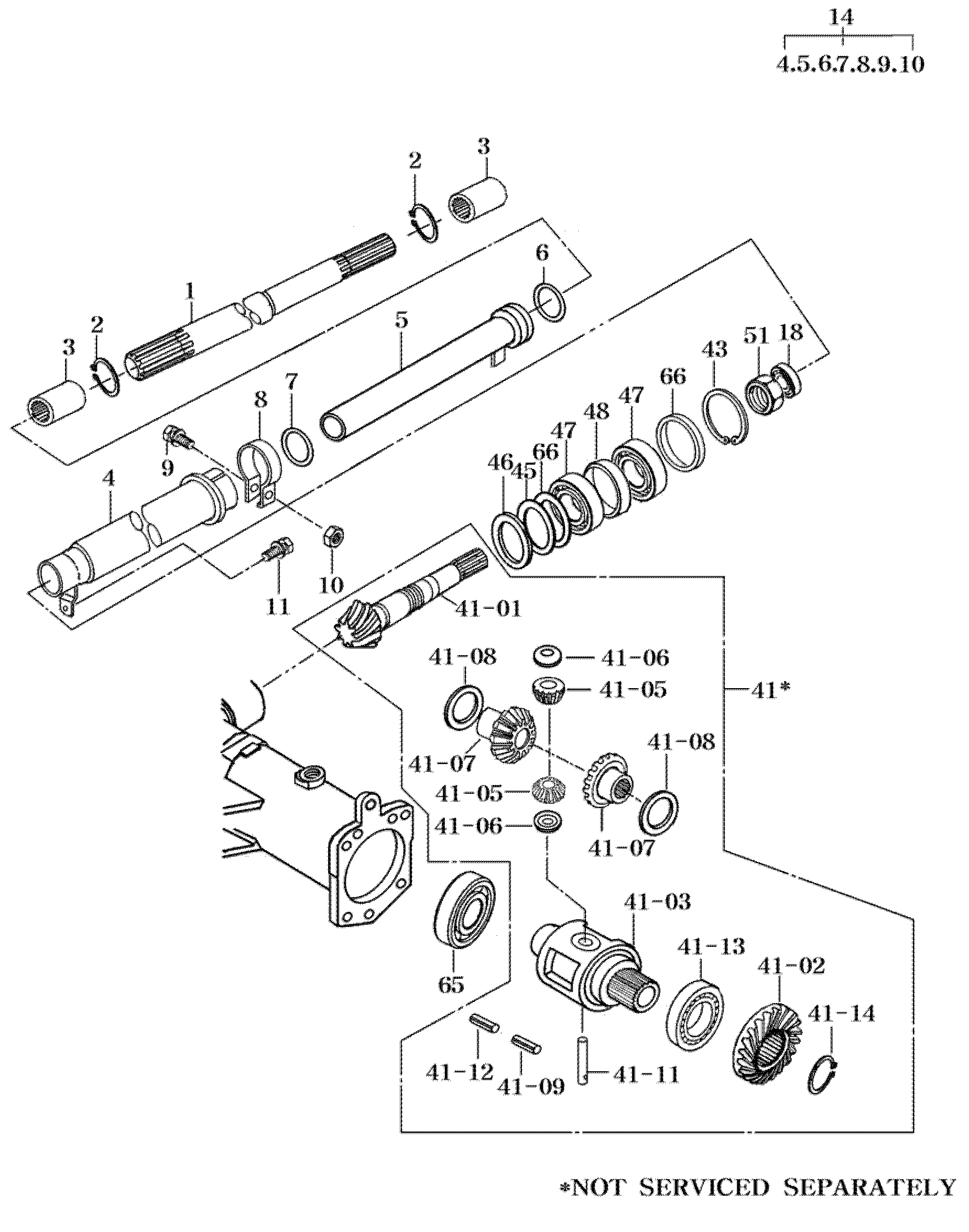 064 - FRONT DIFFERENTIAL GEARS & SHAFT