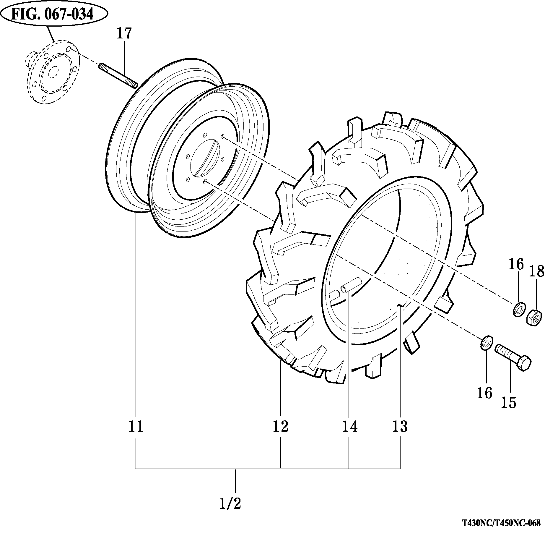 068A - FRONT WHEEL MOUNTING