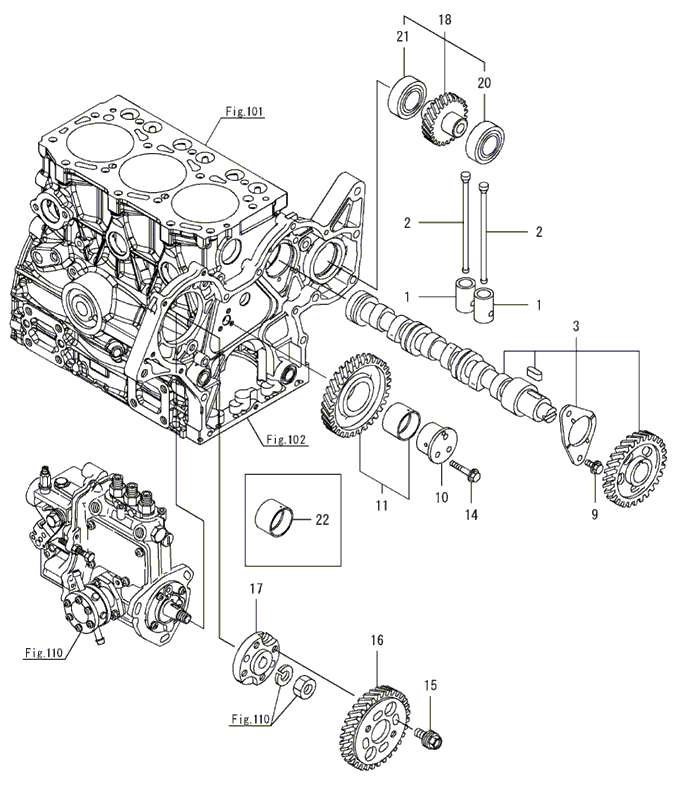 106 - CAMSHAFT & DRIVING GEAR