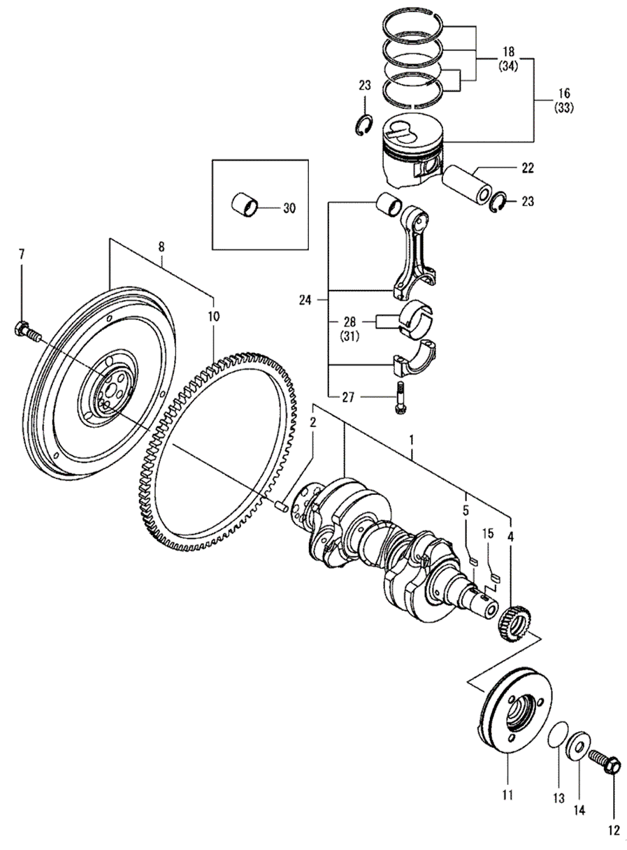 107 - CRANKSHAFT & PISTON