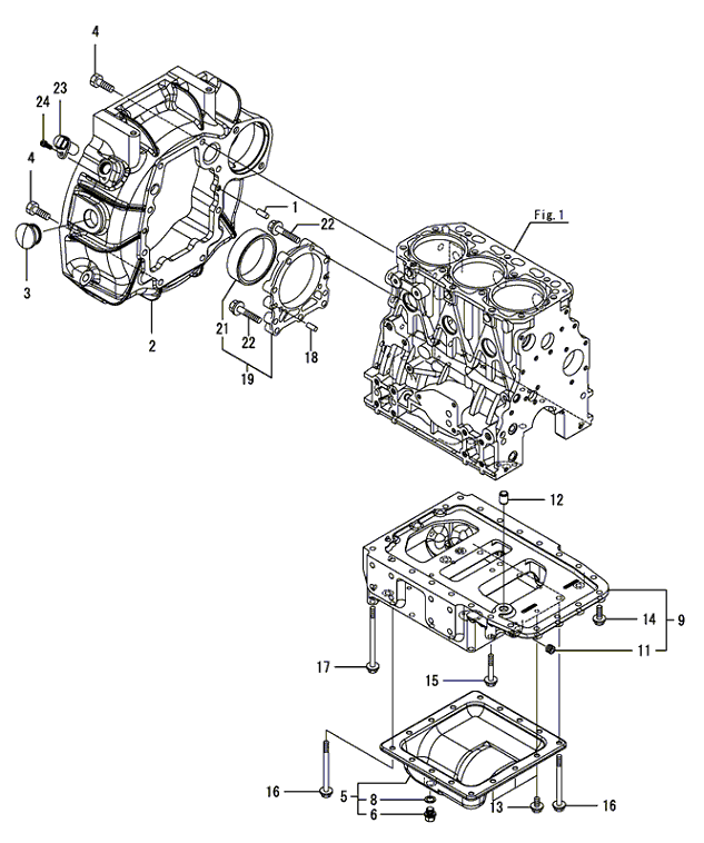 103 - FLYWHEEL HOUSING & OIL SUMP