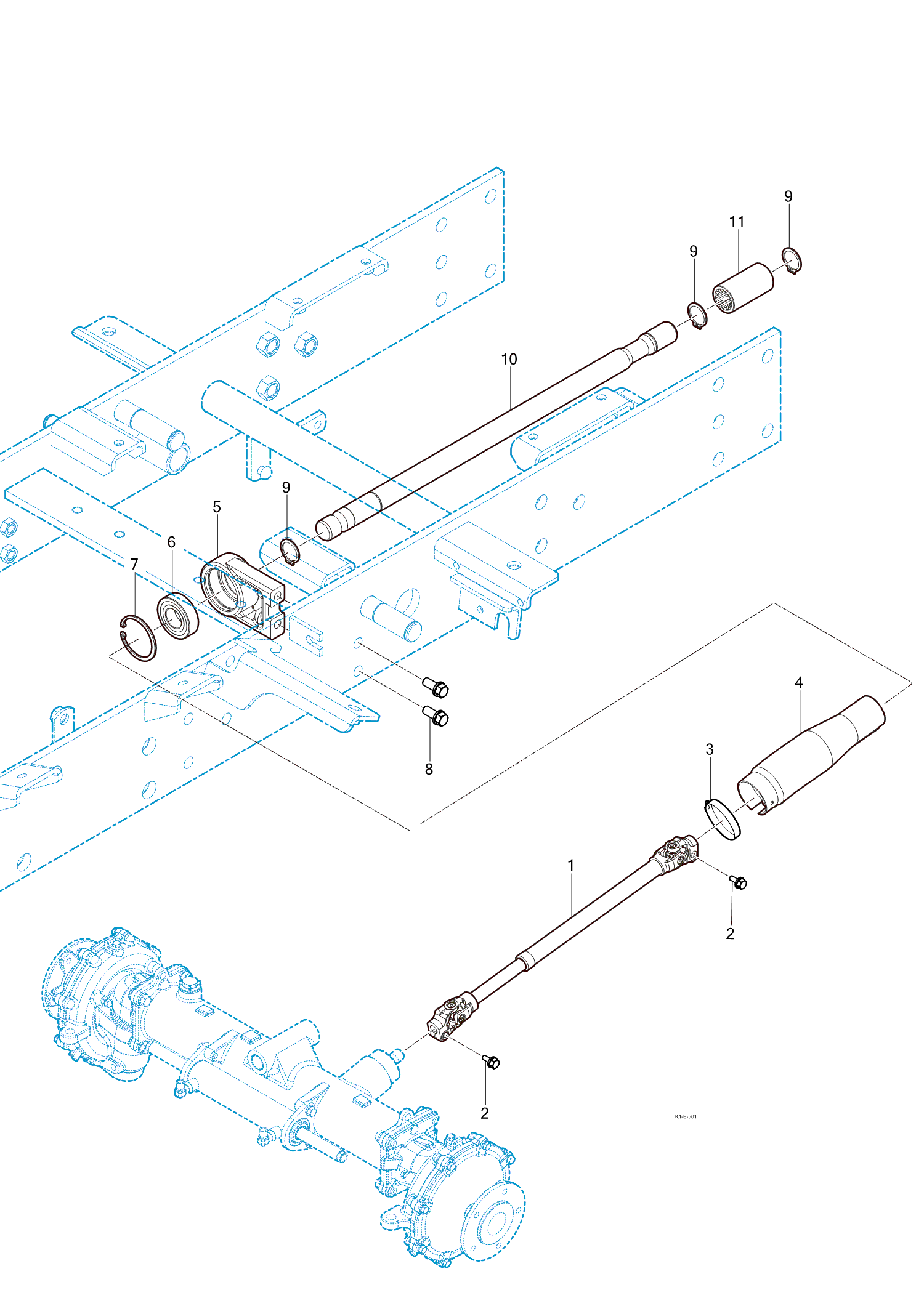 501 - FRONT DRIVE SHAFT