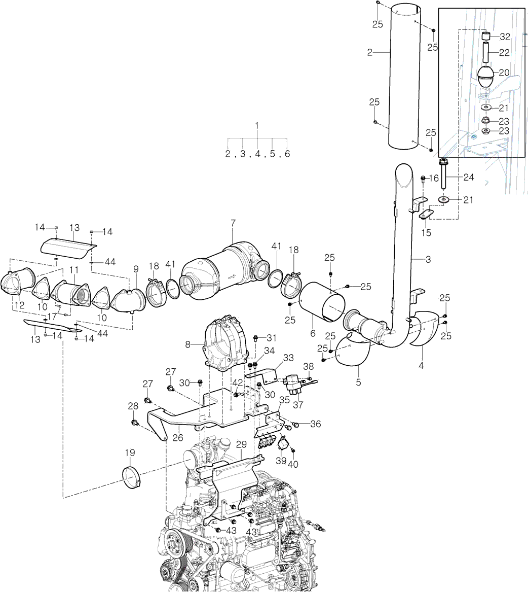 203 - MUFFLER & EXHAUST PIPE