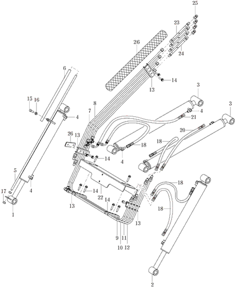 008-2 - HYDRAULIC PIPING ASSEMBLY(3RD FUNCTION TYPE)