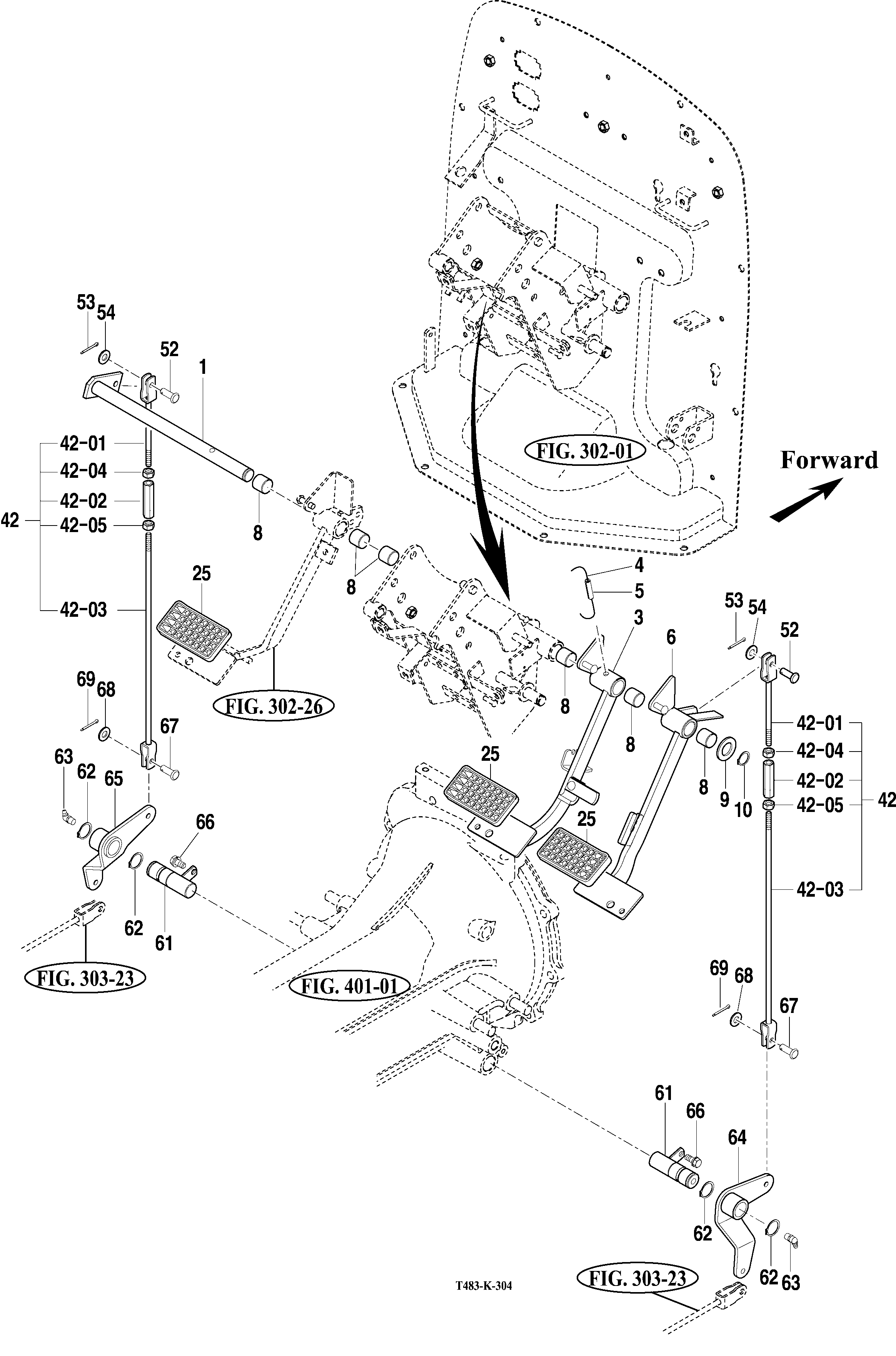 304 - BRAKE PEDAL & LINKAGE
