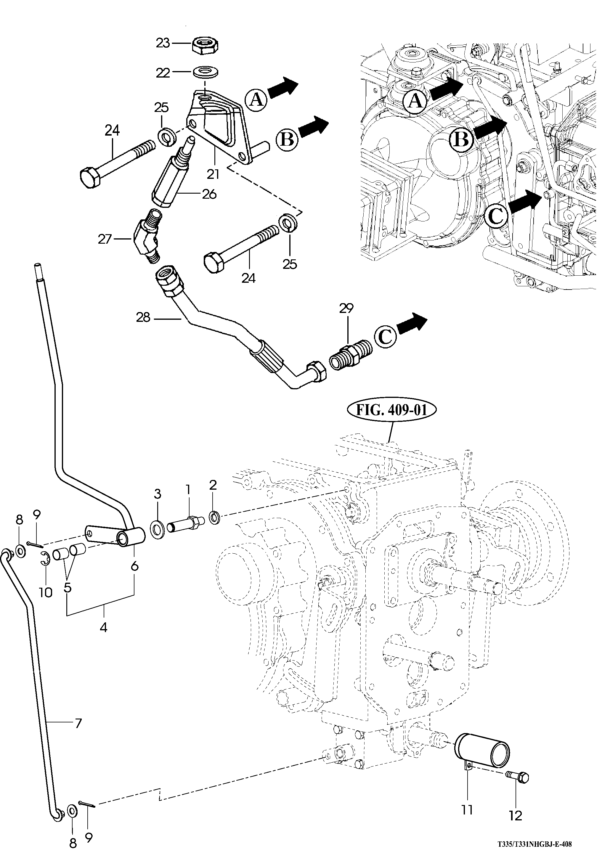 408 - MID P.T.O LEVER & SAFETY