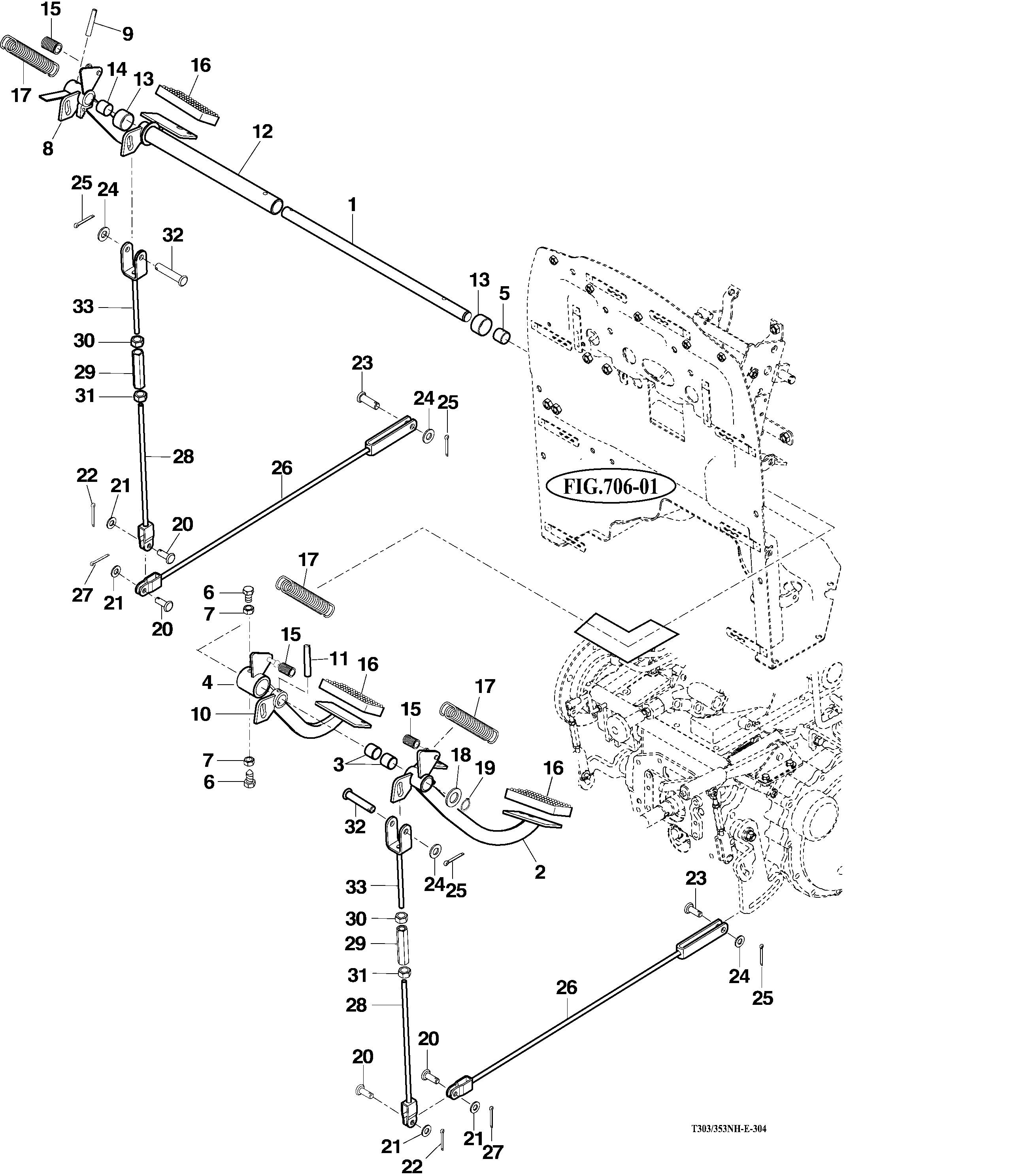 304 - BRAKE PEDAL & LINKAGE