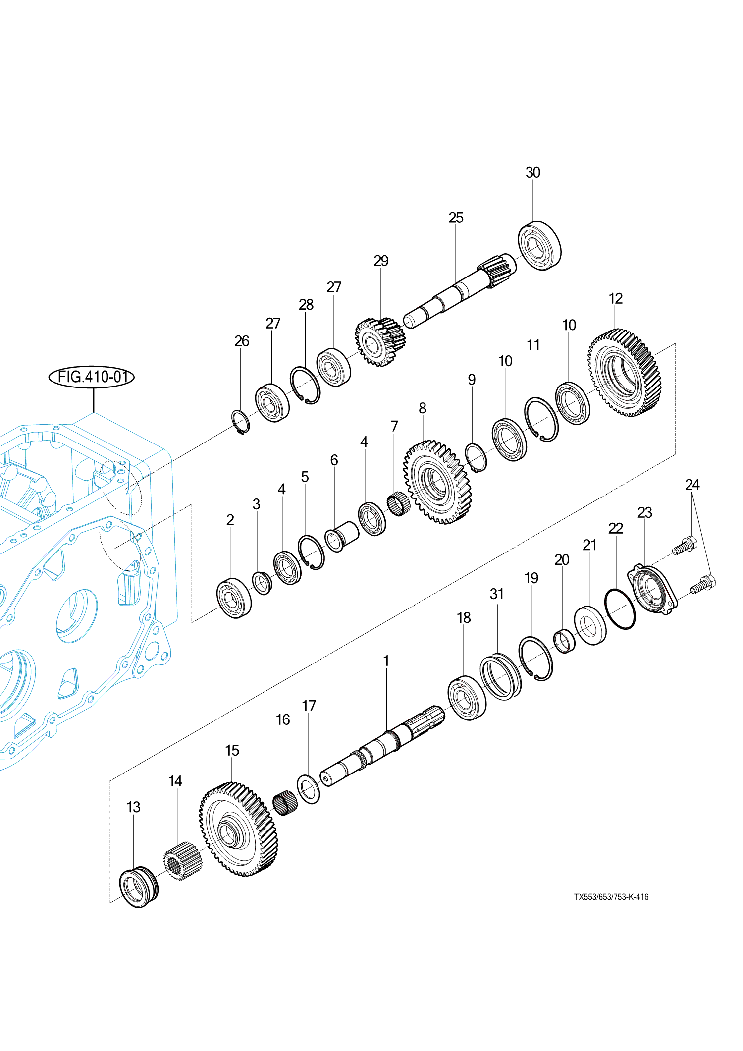 416 - P.T.O CHANGE GEARS