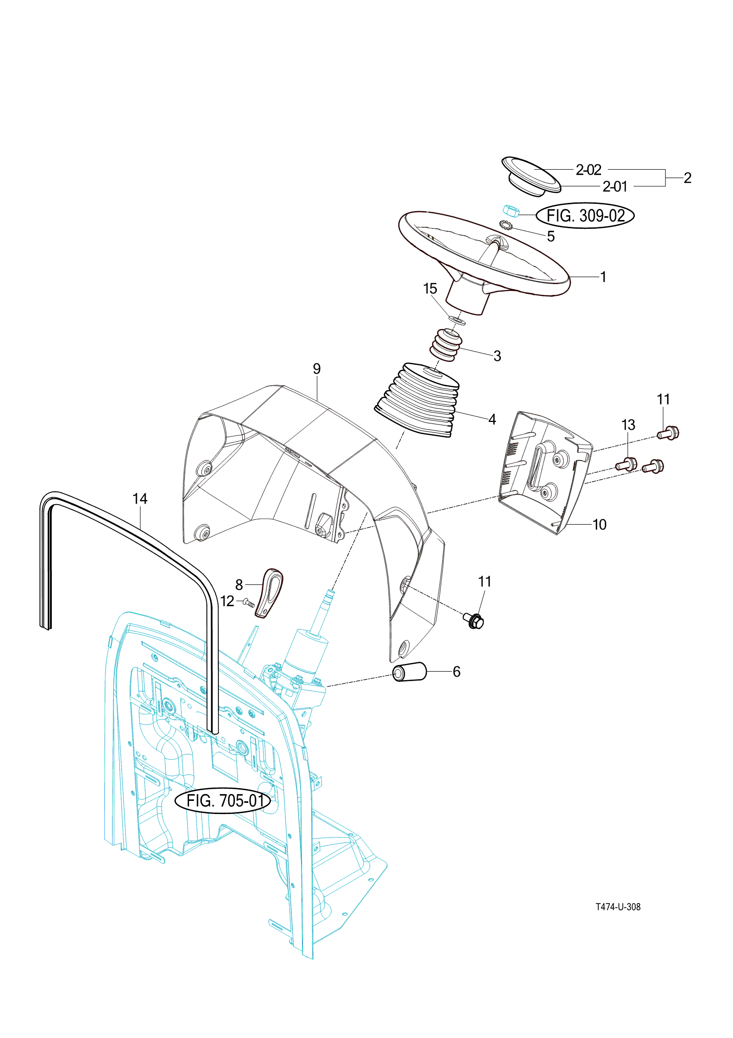 308 - STEERING WHEEL