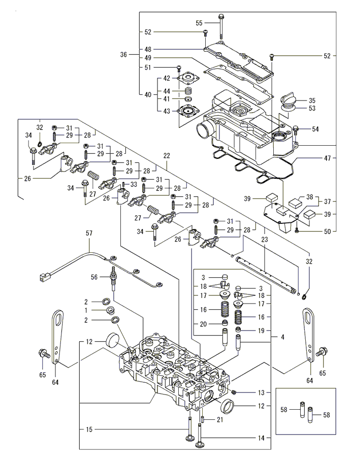 104A - CYLINDER HEAD & BONNET(TS25)