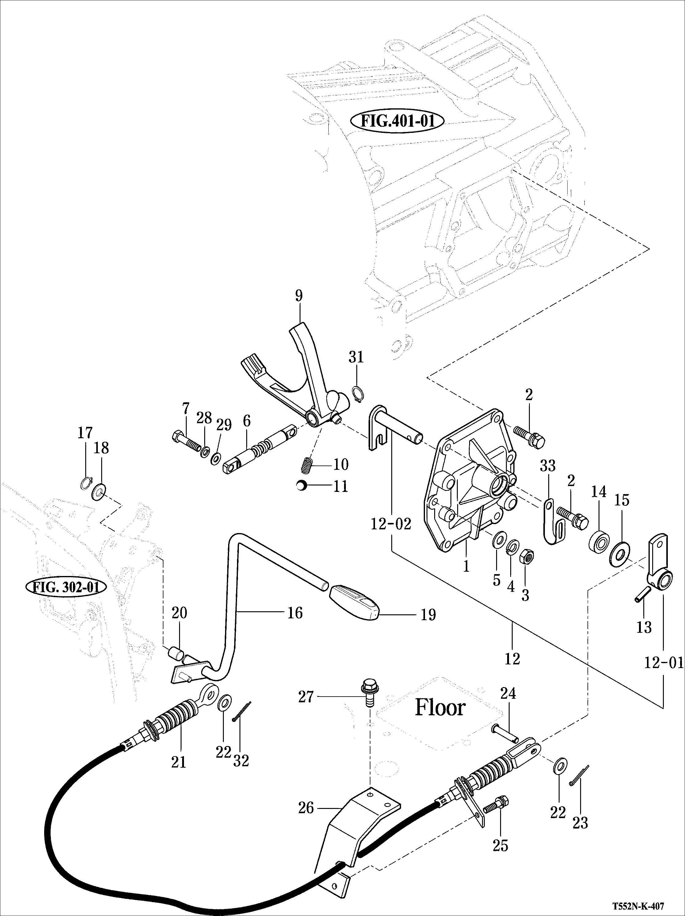 407 - REVERSE CHANGE LEVER