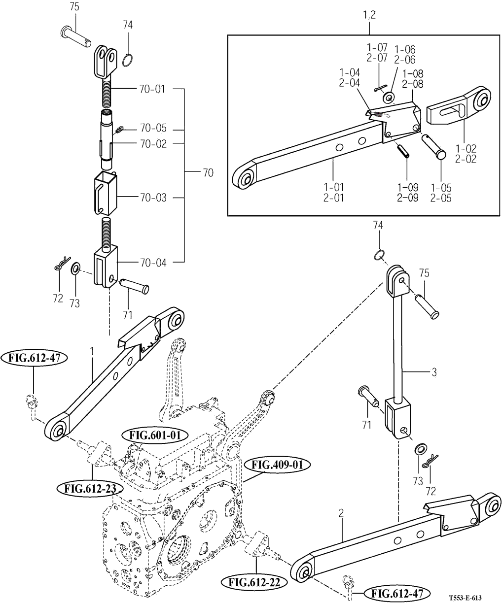 613 - LOWER LINK & LIFT ROD