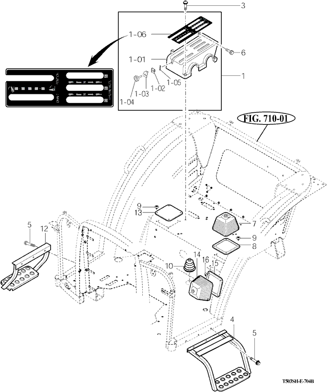 704B - LEVER COVER & STEP-NON CAB