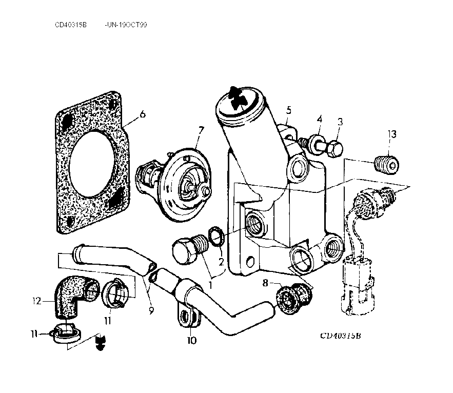 123 - WATER PUMP AND THERMOSTAT