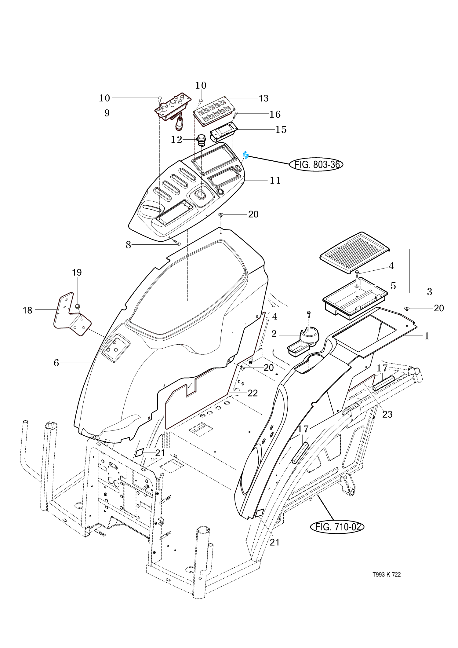 722 - COVER-FENDER & JOYSTICK LEVER