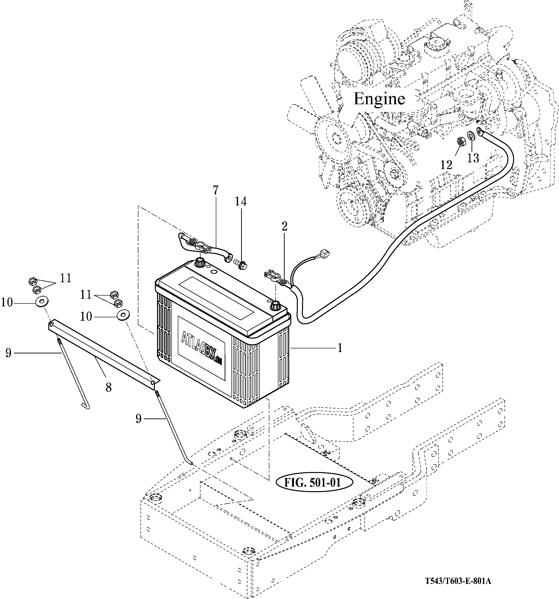 801 - BATTERY & MOUNTING
