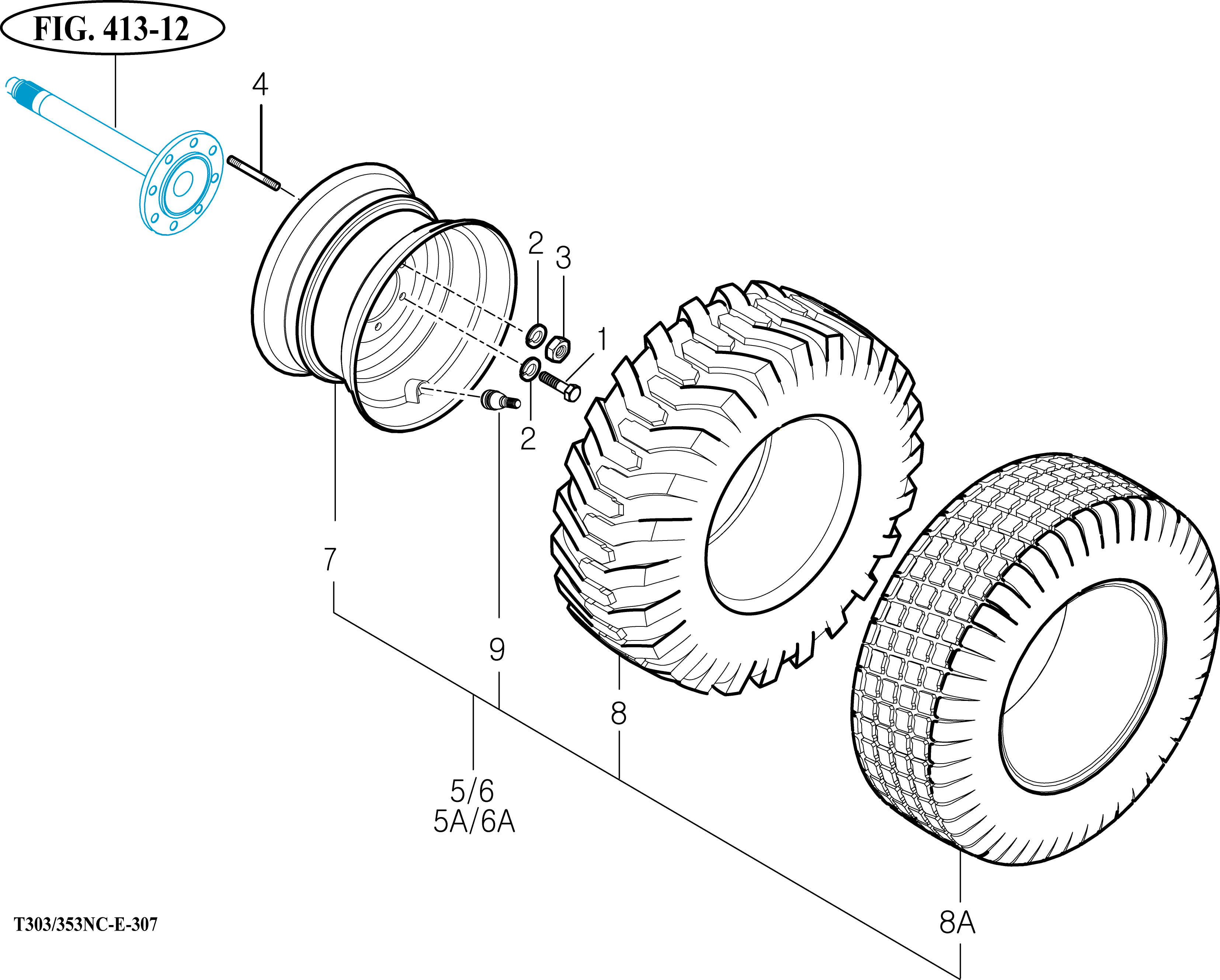 307 - REAR WHEEL MOUNTING