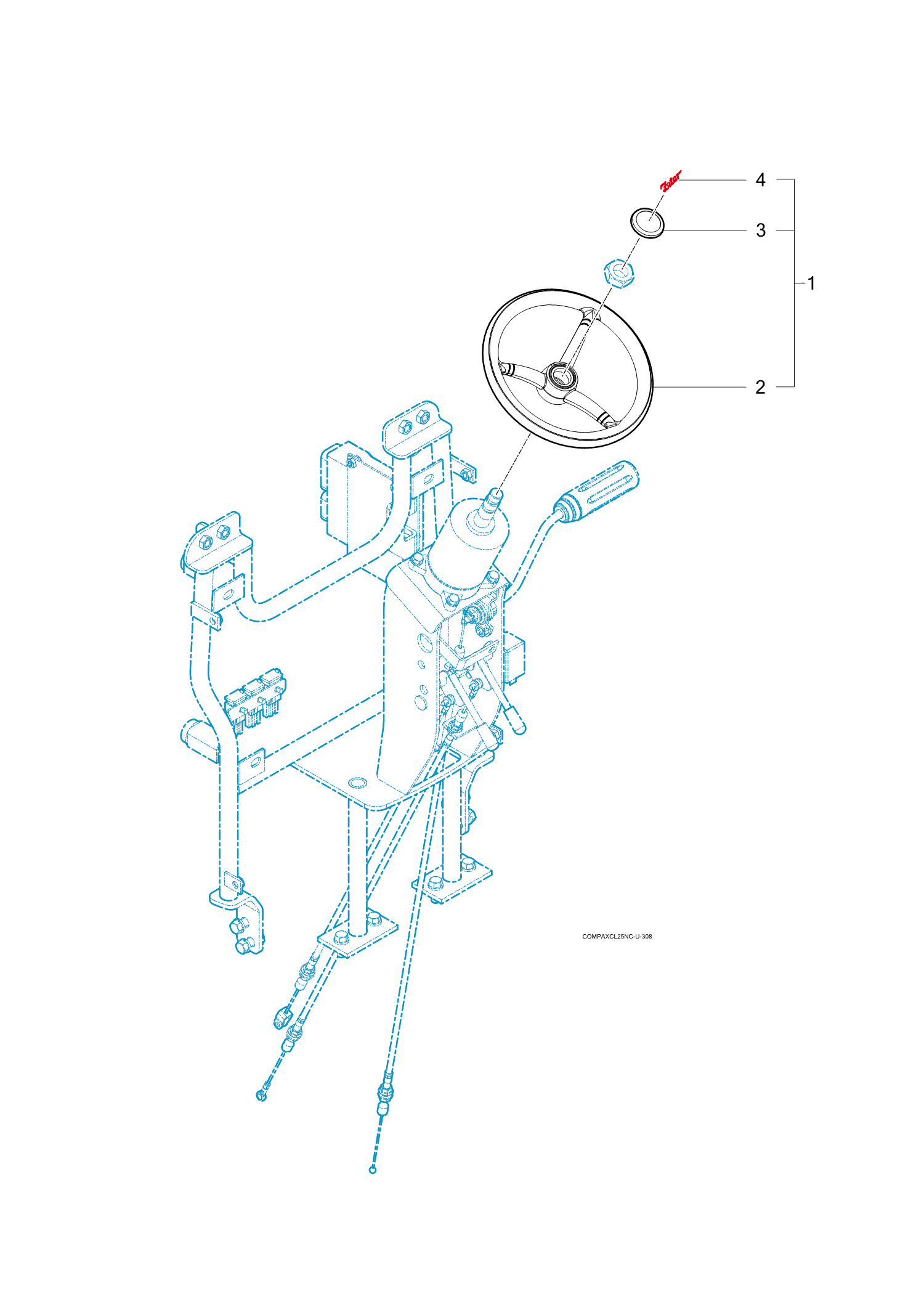 308 - STEERING WHEEL