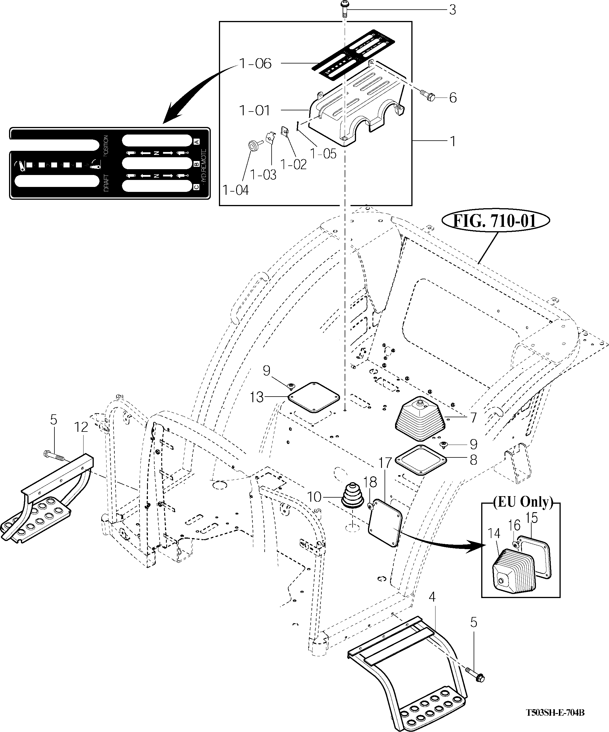 704B - LEVER COVER & STEP-NON CAB