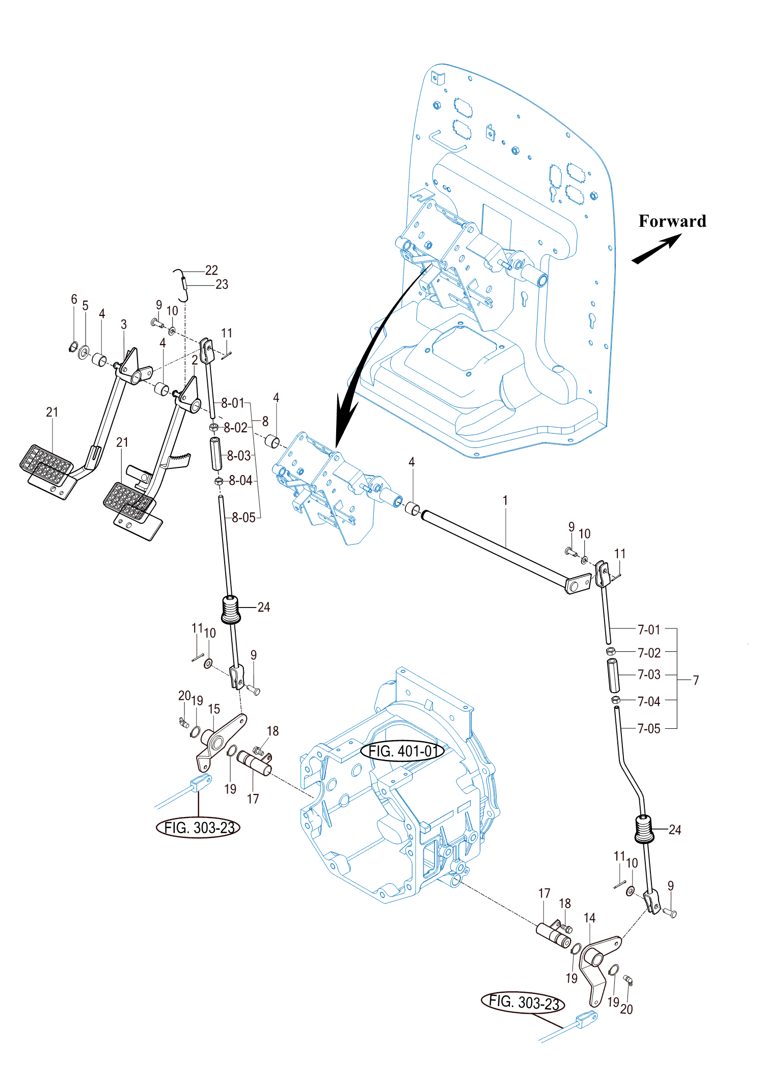 304 - BRAKE PEDAL & LINK