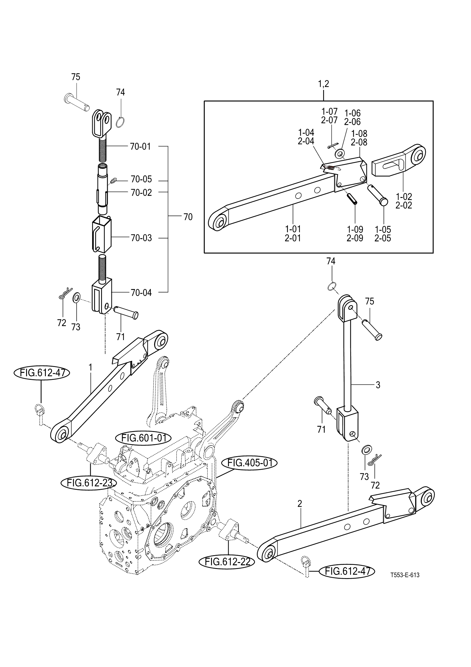 613 - LOWER LINK & LIFT ROD