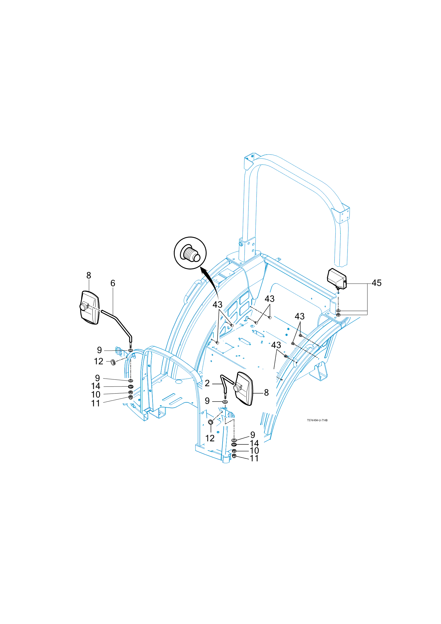 714B - MIRROR&WORKING LAMP-NON CAB 714B - MIRROR&WORKING LAMP-NON CAB