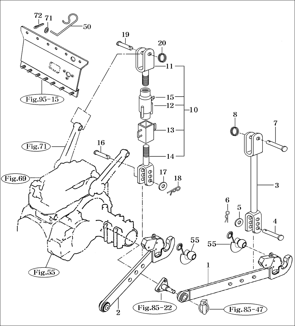 086 - LOWER LINKAGE AND LIFT ROD