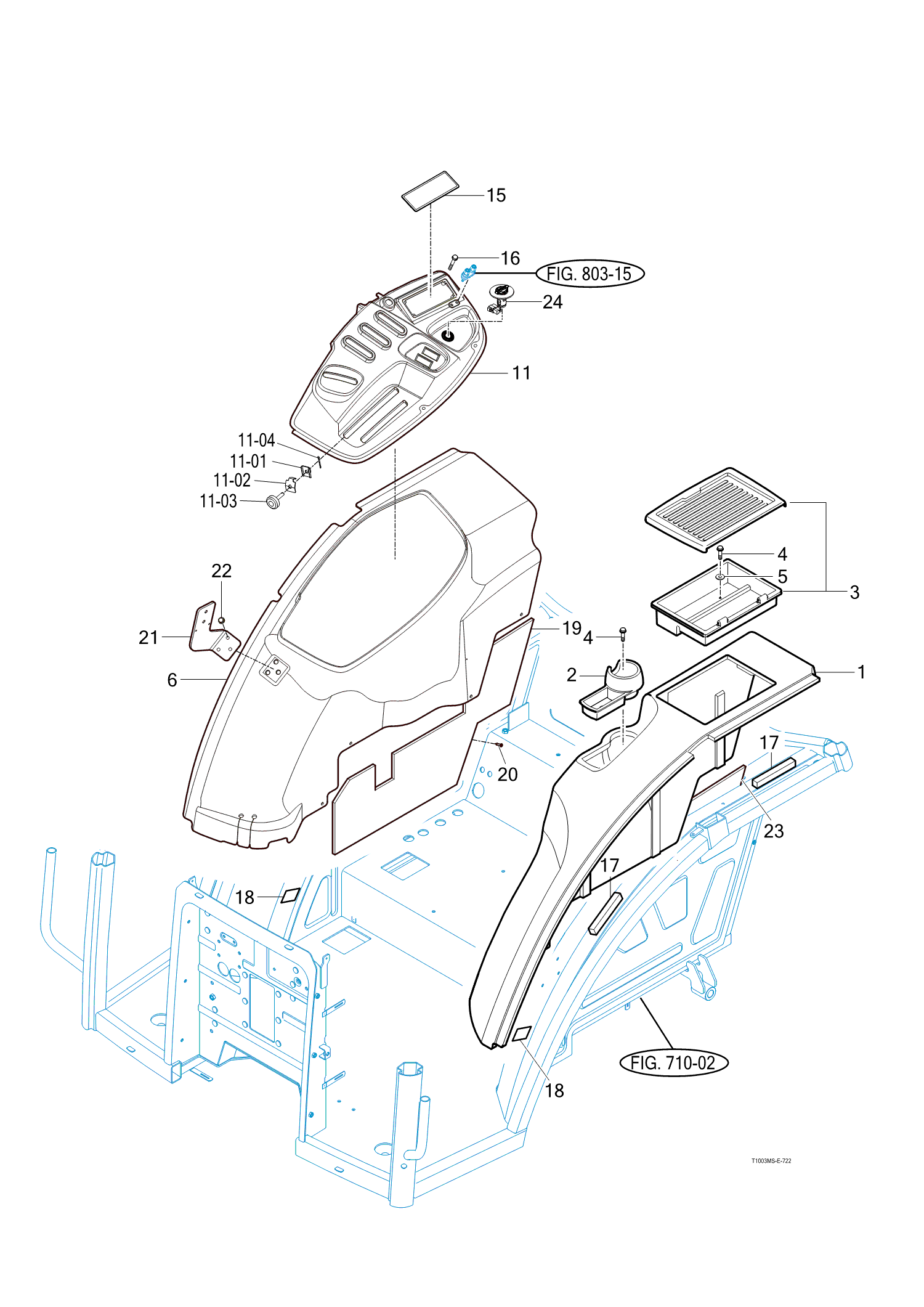 722 - COVER-FENDER&JOYSTICK LEVER