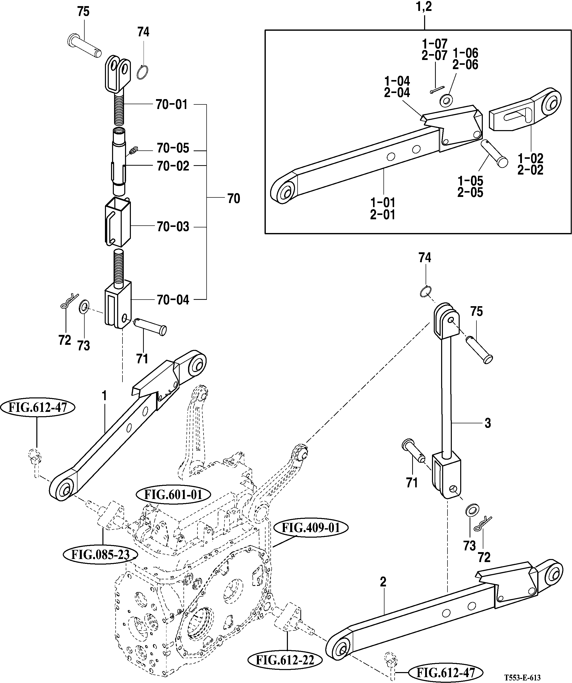 613 - LOWER LINK & LIFT ROD