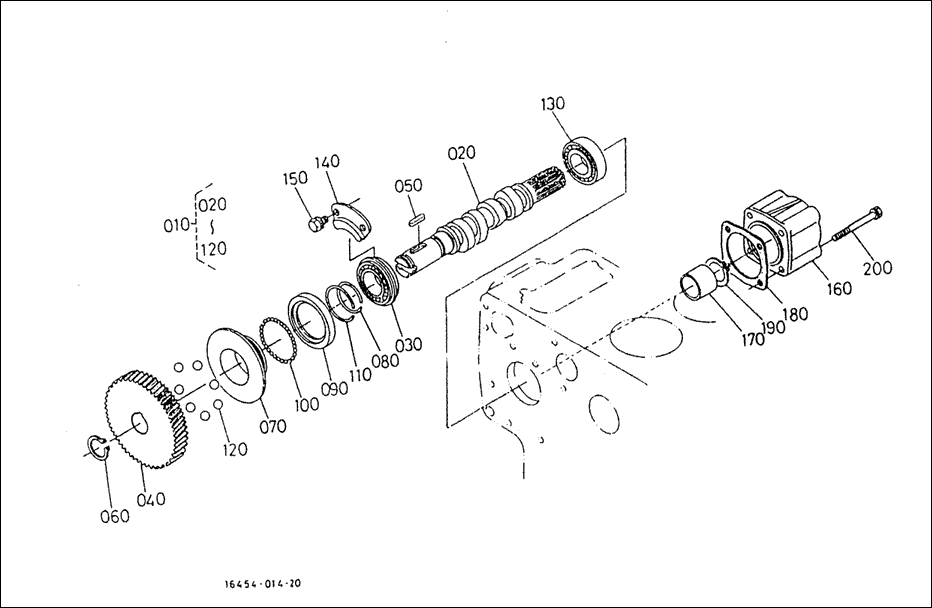 E-105 - FUEL CAMSHAFT AND GOVERNOR SHAFT
