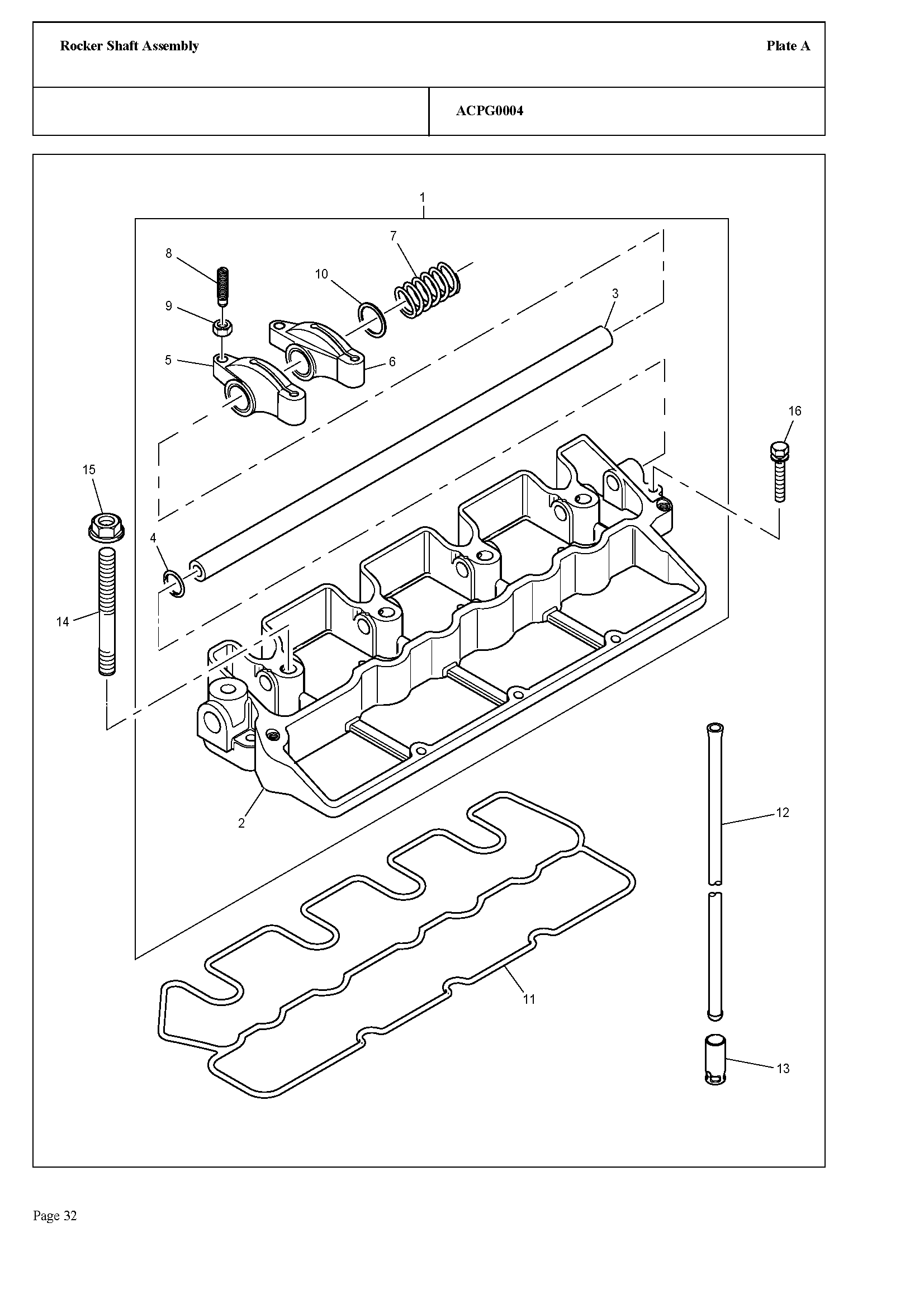 105 - ROCKER SHAFT ASSEMBLY