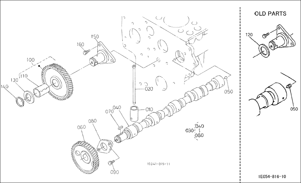 E-101 - CAMSHAFT AND IDLE GEAR SHAFT