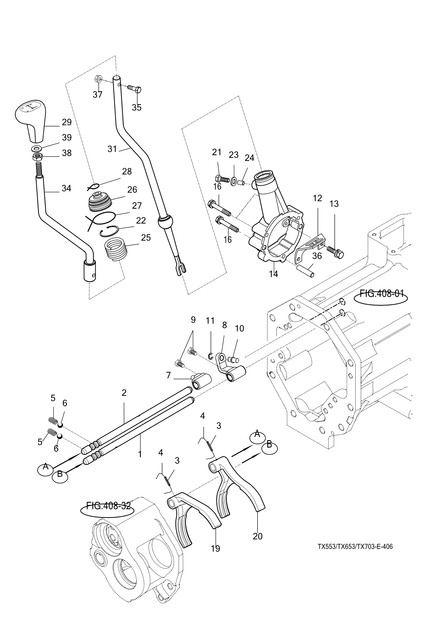406 - MAIN CHANGE LEVER 406 - MAIN CHANGE LEVER