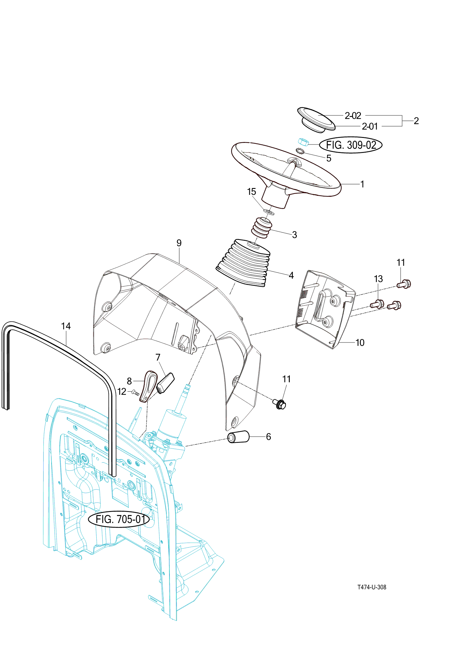 308 - STEERING WHEEL