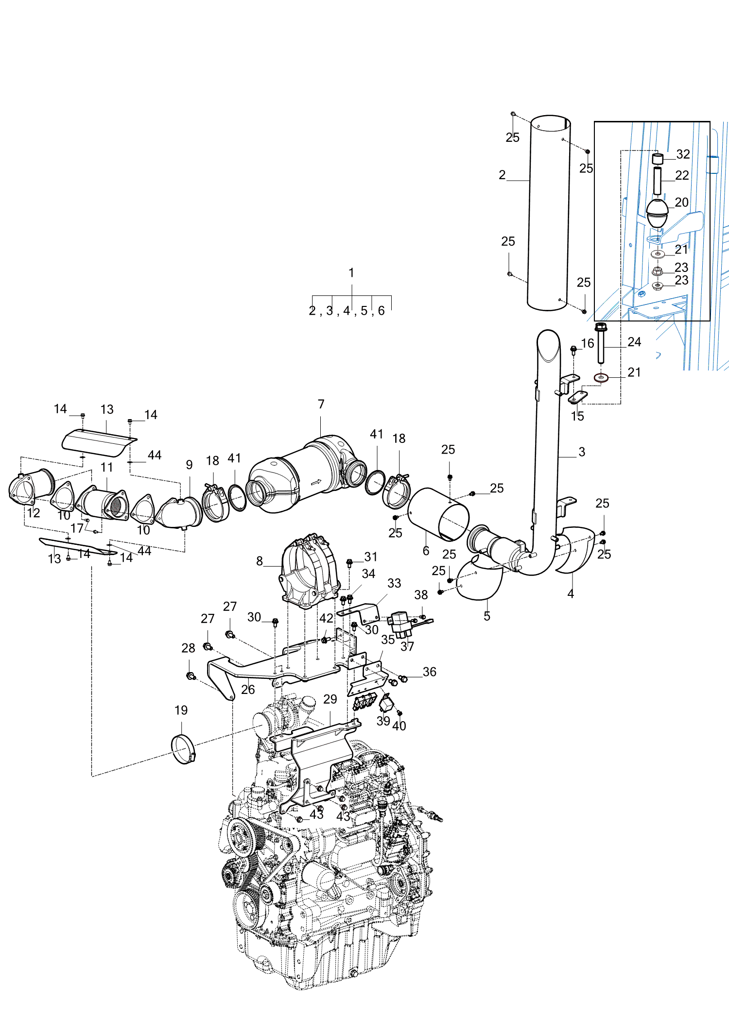 203 - MUFFLER & EXHAUST PIPE