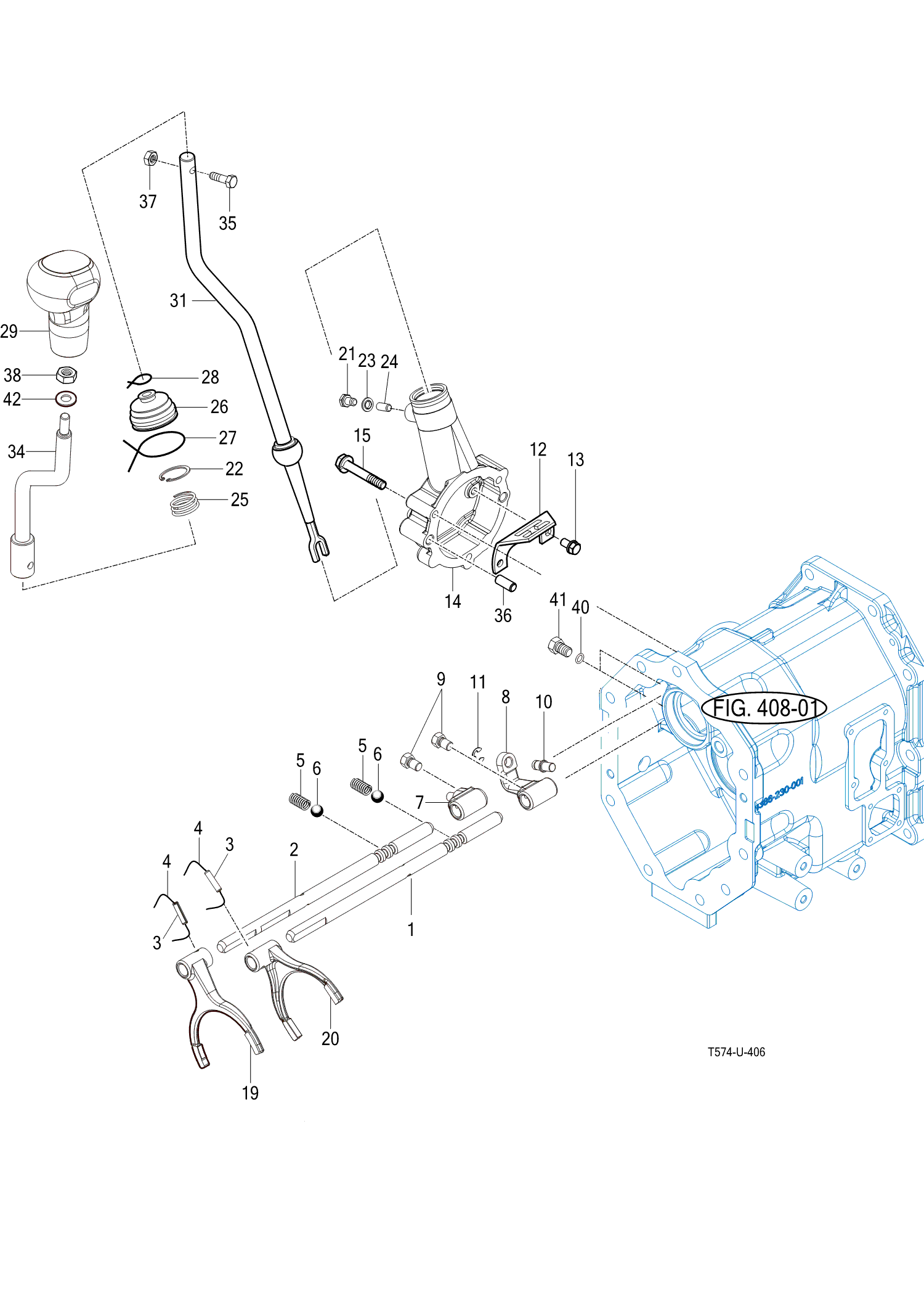 406 - MAIN CHANGE LEVER 406 - MAIN CHANGE LEVER