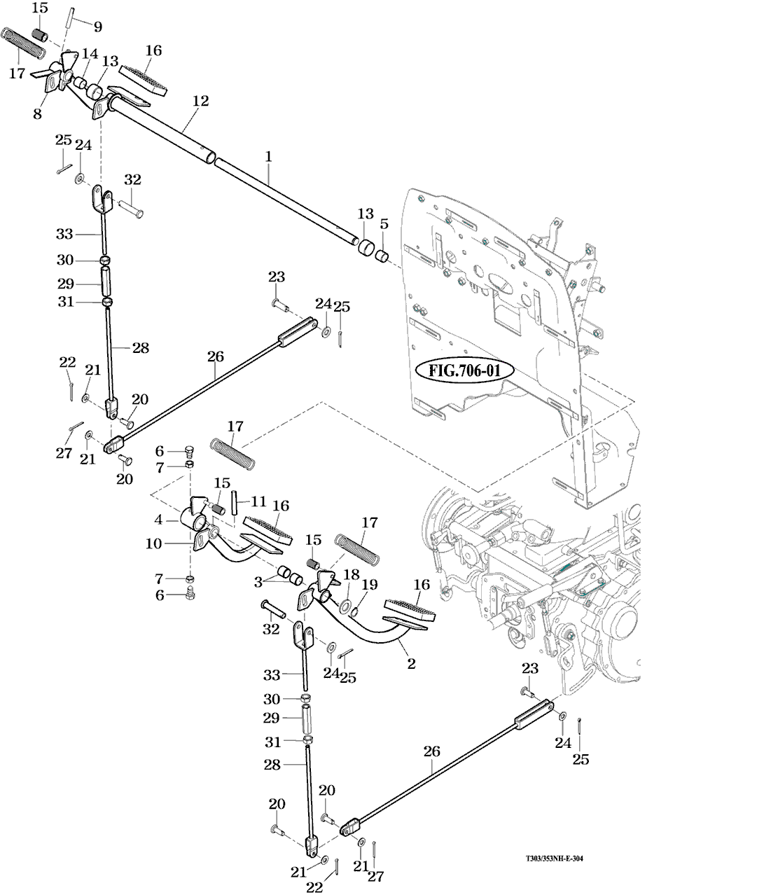 304 - BRAKE PEDAL & LINKAGE
