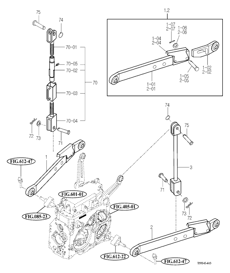 613 - LOWER LINK & LIFT ROD